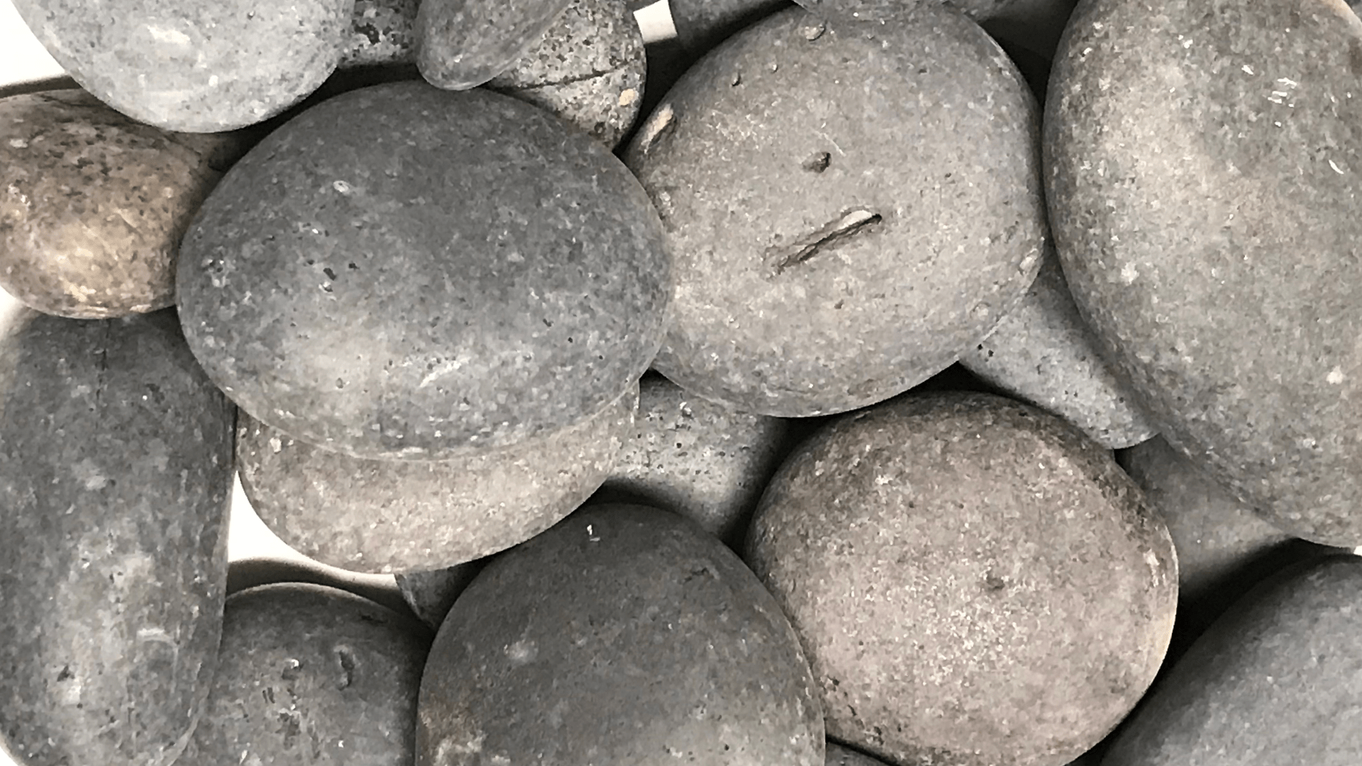 Flat Black Pebbles - Round Pebbles