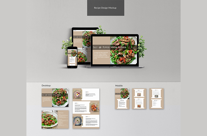 Desktop & Mobile Recipe App Design