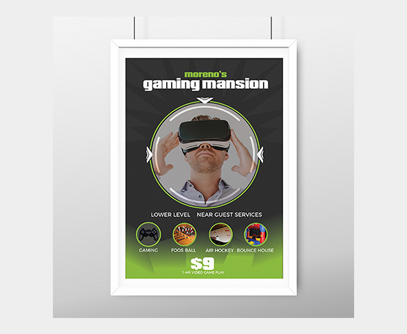 Morenos Gaming Mansion Signage Mockup